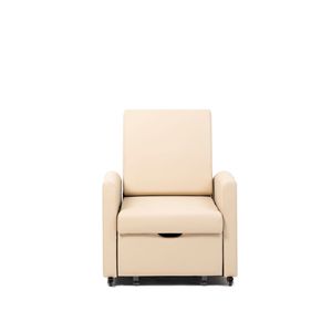 Aobin Hospital Room <b>Sofa</b> Single Folding <b>Bed</b> Medical Elderly Care Furniture Ivory <b>White</b> PU Leather LJ-FY0015 - Product Image 5