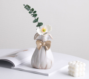 Vaso da Tavolo in Ceramica Moderna Stile Scandinavo <span class=keywords><strong>con</strong></span> Fiocco, Decorazione Centrotavola per Capodanno - Product Image 4