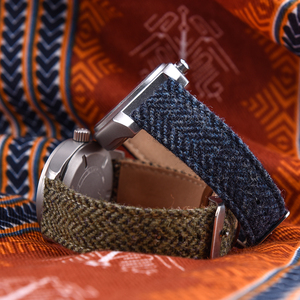 Pulseira de Relógio Juelong Estilo Britânico em Tweed com Liberação Rápida 20mm 22mm em Tweed Herringbone Pistache - Product Image 2