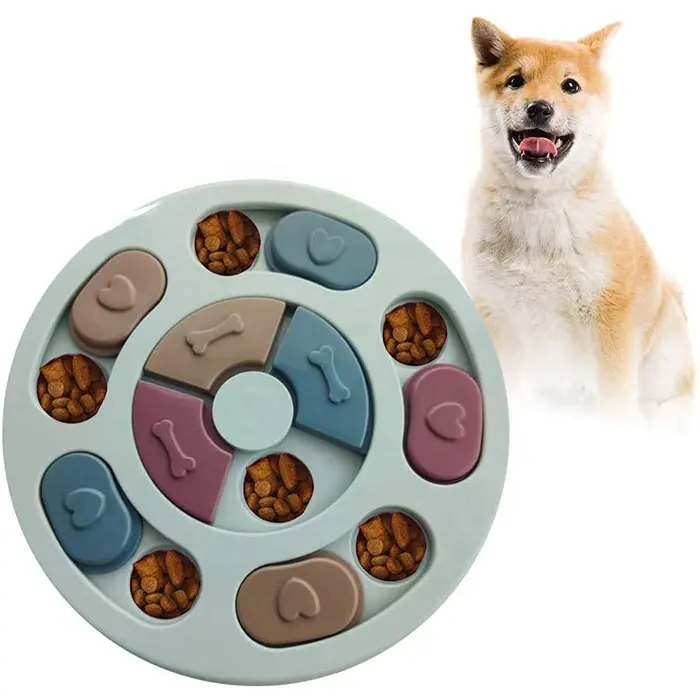 Mainan Pemberi Makan Puzzle Anjing Bundar Mainan Interaktif Anjing Permainan Otak Anjing Meningkatkan IQ