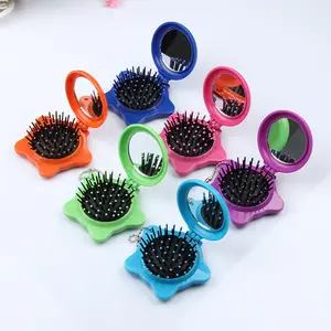 Thiết Kế Mới Thời Trang Pentagram Nhựa Xách Tay Gấp Du Lịch Pocket Mỹ Phẩm Gương Abode Comb Sets