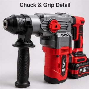 Marteau perforateur rotatif sans fil 20V Brushless SDS-Plus 4.4J |   Perceuse à béton 4-en-1 de 26 mm, burin de démolition avec batterie 4,0 Ah - Product Image 6
