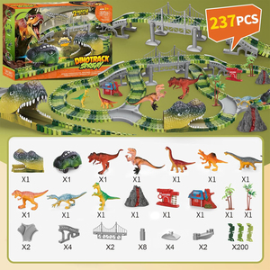 Set de Vías de <span class=keywords><strong>Tren</strong></span> Flexibles con Luz LED, Coche de Dinosaurio, Juguetes de Aventura en <span class=keywords><strong>el</strong></span> Mundo de los Dinosaurios, Regalos STEM para Niños, Pista de Carreras de Dinosaurios - Product Image 6