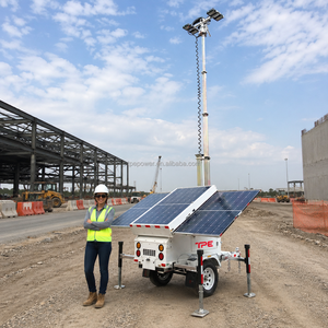 Tour d'éclairage mobile solaire TPE-900LH 7m sur remorque avec batterie solaire 1320W pour la construction, l'exploitation minière et la location TPE-900LH - Product Image 2