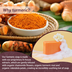 Savon au Curcuma Naturel à Marque Blanche 100g – 100% Sain, Apaisant, Éclaircissant les Taches Brunes et Éliminant les Cellules Mortes de la Peau - Product Image 3