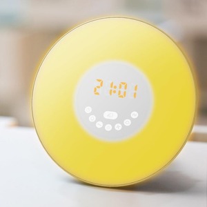 Digital Sunrise Alarm <b>Clock</b> Color Changing LED Wake Up Light FM Radio Snooze Round Table <b>Clock</b> <b>for</b> <b>Bedroom</b> - Product Image 2