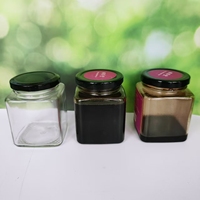 Quadratische Glas-Aufbewahrungsgläser mit schwarzen Metalldeckeln, luftdichte Lebensmittelbehälter für Küche, Vorratskammer und Marmelade, 100/200/280/380/500/730ml