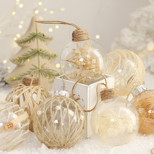 2025 Wholesale Transparent <strong>PET</strong> Christmas Ball New Year Holiday Decorative Supplies with Rope for Christmas Tree Decoration - Product Image 1