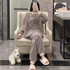 Pijamas de mujer superventas 2023, venta al por mayor, ropa de dormir de algodón viscosa, térmica negra para la temporada Otoño/Invierno - Product Image 5