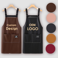 Tablier personnalisé avec logo en PU pour cuisine, chef, barista, barbecue, coiffeur, serveur de restaurant - Style moderne, durable, avec manches