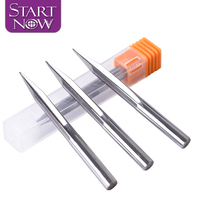 Startnow Fraises droites V Bits carbure deux cannelures fente droite Bit fraises en bout bois CNC routeur gravure Bit outils