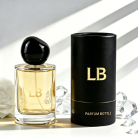 Vente en gros de flacons de parfum en verre cylindriques semi-transparents personnalisés, vaporisateur à pompe, 30 ml, 50 ml, 100 ml, boîtes d'emballage personnalisables