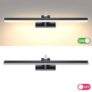 Lámpara de espejo LED de pared de 12W y 62CM, accesorios de iluminación para baño, color negro, luz frontal para espejo LED/luz de tocador/luz de maquillaje - Product Image 3
