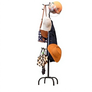 Minimalist Metal <b>Standing</b> <b>Coat</b> Rack <b>With</b> Hook For Hat And Jacket <b>Storage</b> In Living Room - Product Image 4