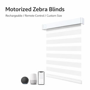 Persianas Zebra Motorizadas Inteligentes para Ventanas, Opacas, Día y Noche, Inalámbricas, Enrollables, Eléctricas, Tamaño Personalizado - Product Image 1