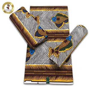 2022 Hot Sale 100% Cotton Veritable African Wax Print Fabric Real Wax African Ankara Fabric 6 yards Ghana