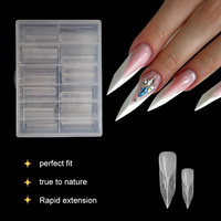 Formes à ongles carrées transparentes réutilisables avec échelle intégrée, 120 pièces, double usage, pour extensions d'ongles, acrylique et gel de construction Poly Gel