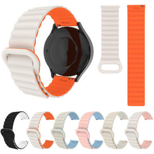 Bracelet de montre en silicone bicolore avec boucle magnétique respirante universelle 20/22 mm compatible avec les montres Samsung et Huawei - Product Image 3