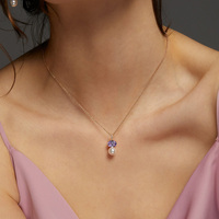 Collier pendentif ovale en argent sterling 925 avec améthyste et perle Xinyun