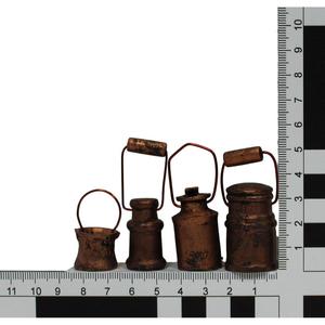 Accessoires de crèche, ensemble de 4 pots à lait en cuivre, décoration créative pour la maison, hauteur environ. 3,7 cm / 2,1 cm - Product Image 2