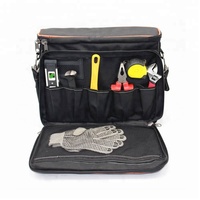 Sac de kit d'outils de stockage étanche professionnel d'ordinateur entièrement étendu noir avec ceinture d'épaule