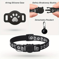Etiquette d'identification pour animaux de compagnie personnalisable Petop, anti-perte, en silicone, compatible avec Apple Airtag, pour chats et chiens