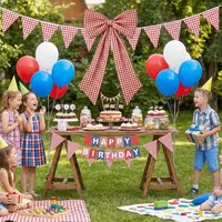 Décor mural en tissu à nœuds écossais, nœuds muraux surdimensionnés multi-usages, longues queues réutilisables, fournitures pour fêtes d'anniversaire et festivals