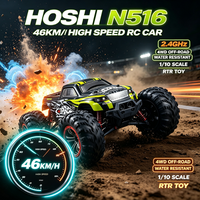 HOSHI N516 Voiture RC de Stunt à l'échelle 1/10, 4x4, Moteur Brossé, 46km/h, Résistante à l'Eau, Portée 80M, RTR, Camion Tout-Terrain, Stock Local