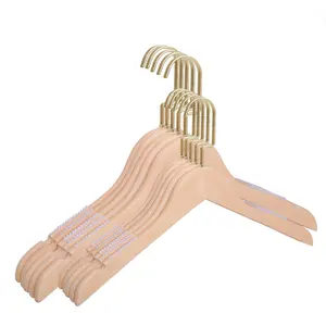 Wholesale Wooden Coat Hangers Anti-slip Wood Hanger For Clothing Clothes Manufacturer Product Kids Clothes Hangers Coat