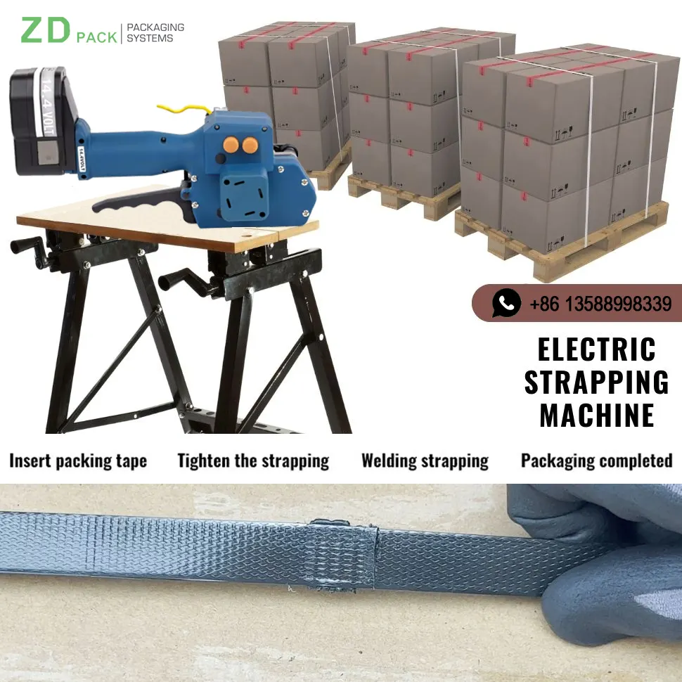 27000mAh Steel Industry Strapping Tool Handheld Battery Powered Banding Machine Electric Welding Strapping Machine For Pallet