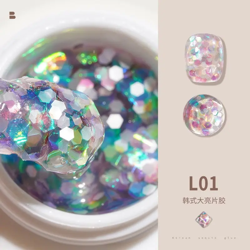 Big sequin Summer 2022 flash Instagram style magic color nail glitter gel