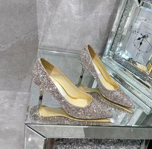 Chaussures à talons hauts JC Top Version, paillettes colorées, cuir de mouton véritable, semelle extérieure en cuir italien, 6,5 cm, Jimmyschoo - Product Image 6