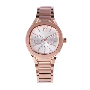 Orologio in oro rosa di nuova moda design personalizzato calendario multifunzione orologio oem importato fornitori di orologi con movimento al quarzo
