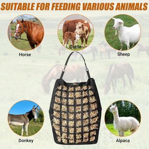 Free sample Large Capacity Tote <b>Bag</b> Eight Lattices Waterproof Horse <b>Hay</b> <b>Bag</b> Removable Strap Fancy Stitching Goat Sheep Feeding - Product Image 4