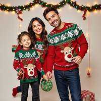 Nouveauté Hongbo : Pulls de Noël Assortis pour la Famille – Tenues OEM Maman, Papa et Moi en Coton Doux – Costumes de Noël pour la Famille