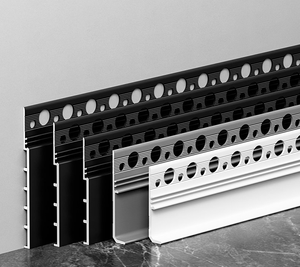 Plinthe encastrée sans rainure en alliage d'aluminium, finition mate, <span class=keywords><strong>fixation</strong></span> murale, design intégré, pliable à volonté, pour centre commercial - Product Image 1