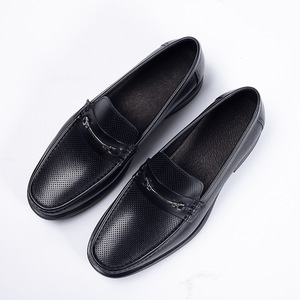 Mocasines de Cuero Genuino para Hombre, Punta Cuadrada, Suela de Goma Transpirable, Zapatos Casuales de Verano - Product Image 1