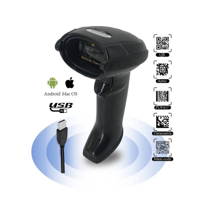 T2002 Wireless Barcode Scanner 2D QR Code Reader 1D Price Scanner USB COM Interface Stock Available