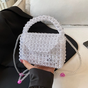 Frizzante tutto fiammifero imitazione perla acrilico borsetta tessitura borsetta per matrimoni cene evento formale - Product Image 2