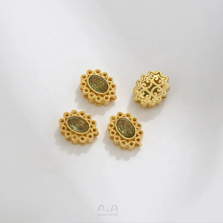 إكسيسوارات مجوهرات مطلية بالذهب المطفي مرصعة بالخرز من الزركونيوم ملونة سوار بخرزات جميلة إكسيسوارات لصنع المجوهرات