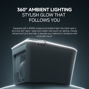 WC intelligent en céramique avec nettoyage <span class=keywords><strong>autonome</strong></span>, stérilisation, siège chauffant, fixation au sol, cuvette allongée, drainage en S, télécommande - Product Image 3