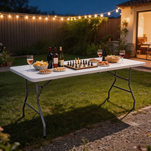 Tavolo <span class=keywords><strong>da</strong></span> Pranzo Pieghevole Robusto per 8 Persone, Tavolo <span class=keywords><strong>da</strong></span> Pranzo Pieghevole e Mobile, Tavolo <span class=keywords><strong>da</strong></span> Pranzo Pieghevole Estensibile - Product Image 6