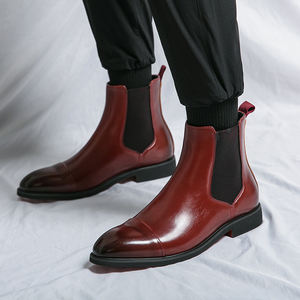 Botas Chelsea de PU para Hombre, Diseño Clásico, Suela Roja, Tallas 38-46/6.5-12, Moda de Tobillo, para Toda Temporada, Venta al Por Mayor de Fábrica - Product Image 4