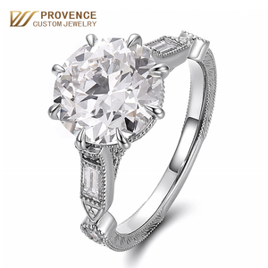 <span class=keywords><strong>Bague</strong></span> en diamant de laboratoire de 1 à 5 carats, taille <span class=keywords><strong>ancienne</strong></span> européenne ronde, en <span class=keywords><strong>platine</strong></span> PT950, certification IGI, <span class=keywords><strong>bague</strong></span> de fiançailles romantique - Product Image 1