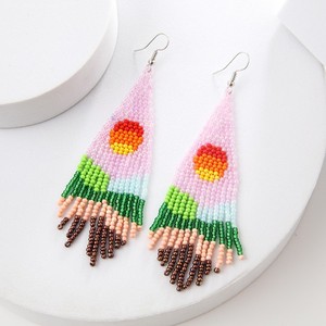 <strong>Hawaiian</strong> Multi Color <strong>Seed</strong> Bead Tassel Dangle Earrings <strong>Jewelry</strong> For Women Girls - Product Image 2