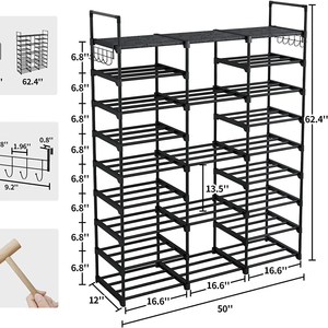 נעל מתכווננת נעליים מתלה 9 מתלה נעליים stackable - Product Image 5