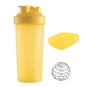 Hot Products Durable Gym Shaker Bottle Plastic Protein Shaker Bottle With <b>Mixing</b> Ball and Pill <b>Box</b> - Product Image 3