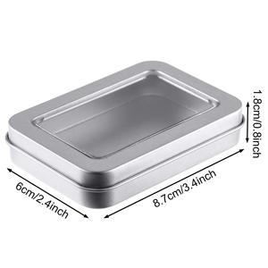 Caja de Metal Rectangular Blanca Plateada Pequeña, Personalizada con Impresión, para Empaque - Product Image 3