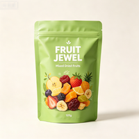 Op maat gemaakte staande ritssluitingszak van PET PE, hersluitbaar, voor gedroogd fruit, met gravure-digitaal drukwerk, kleine minimale bestelhoeveelheid voor het bewaren van snacks