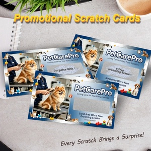 Customized Pet Care Promotion Scratch <b>Card</b> Factory Wholesale CMYK Scratch Off Tickets Printing - Product Image 2